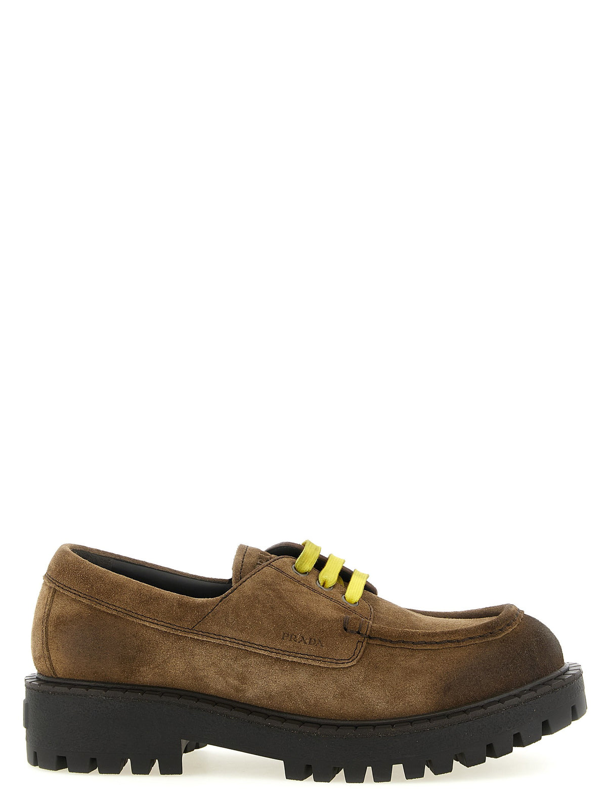 PRADA Suede Lace Ups Brown