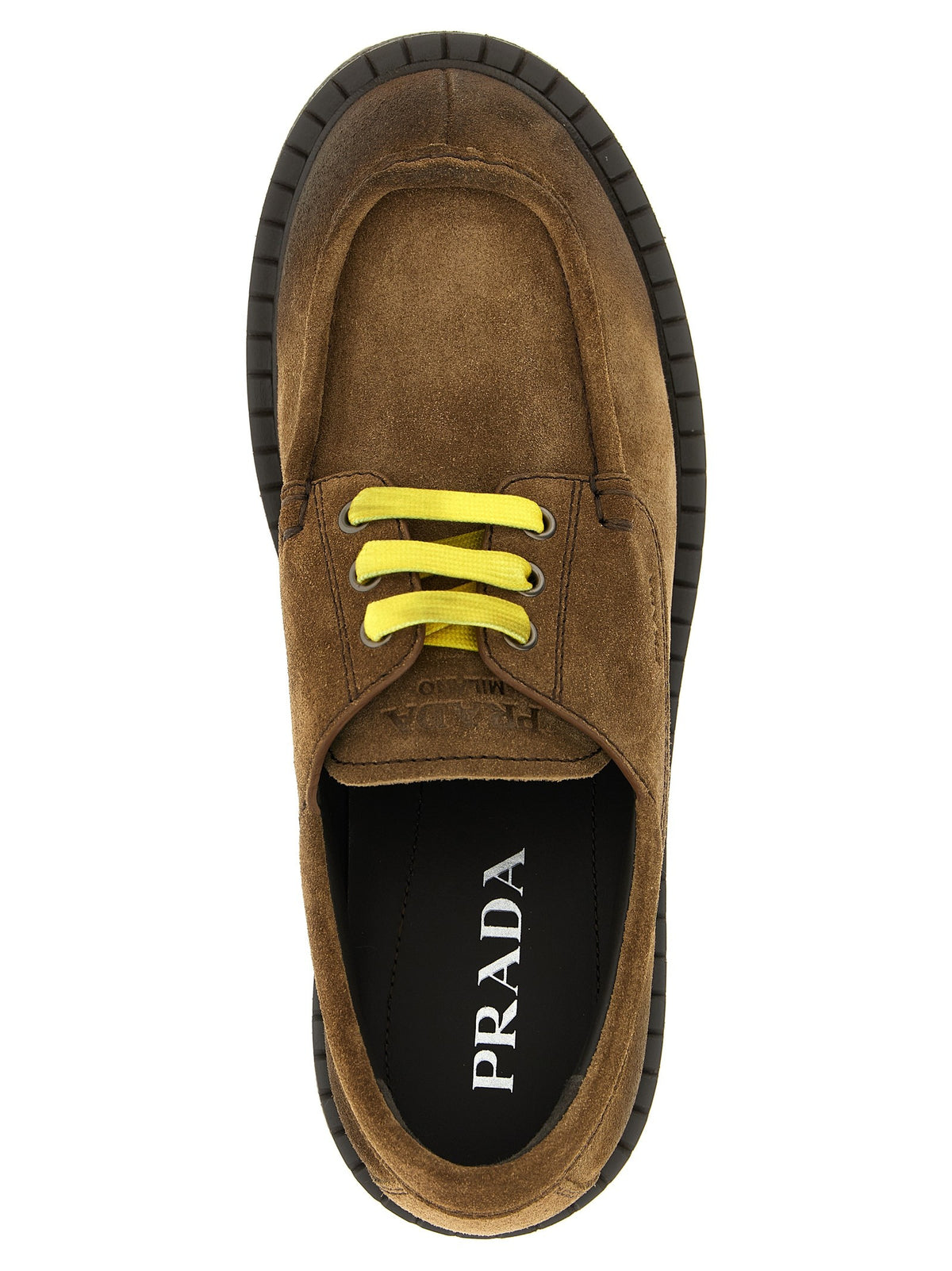 PRADA Suede Lace Ups Brown