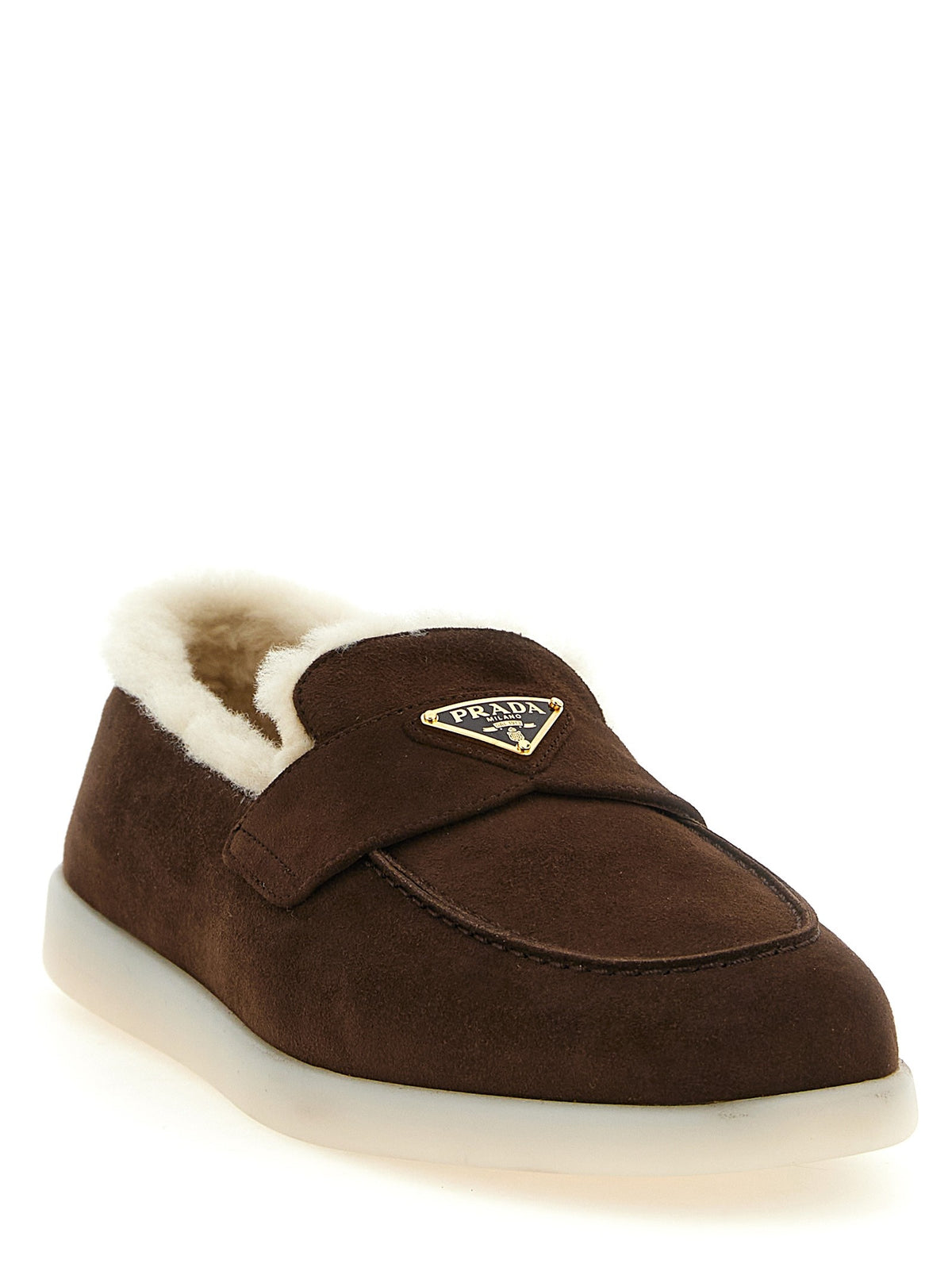 PRADA Suede Loafers Brown