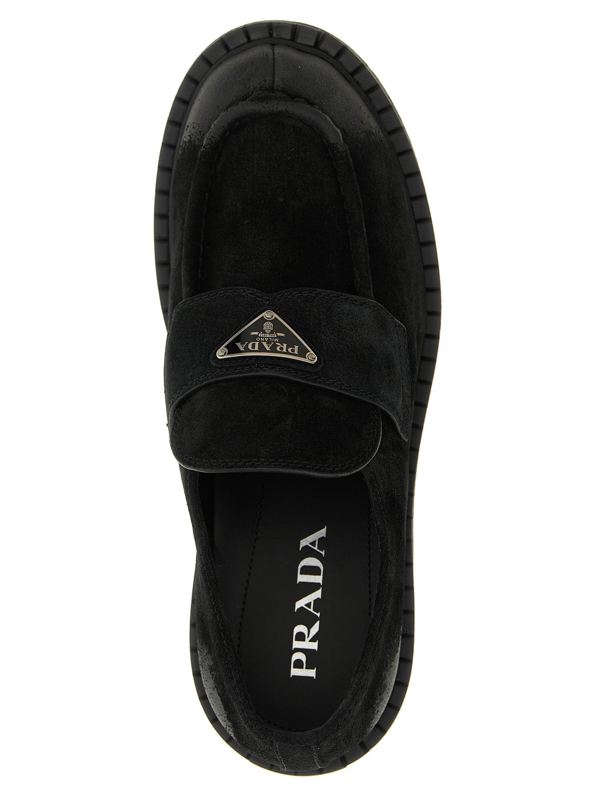 PRADA Suede Loafers Black