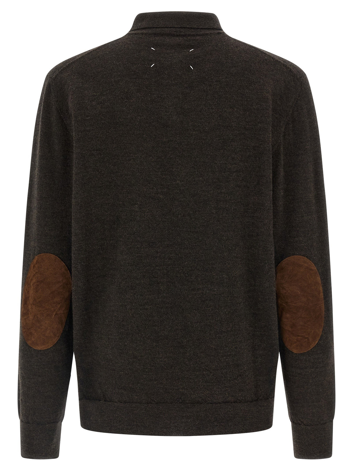 Maison Margiela Suede Patch Polo Shirt Brown