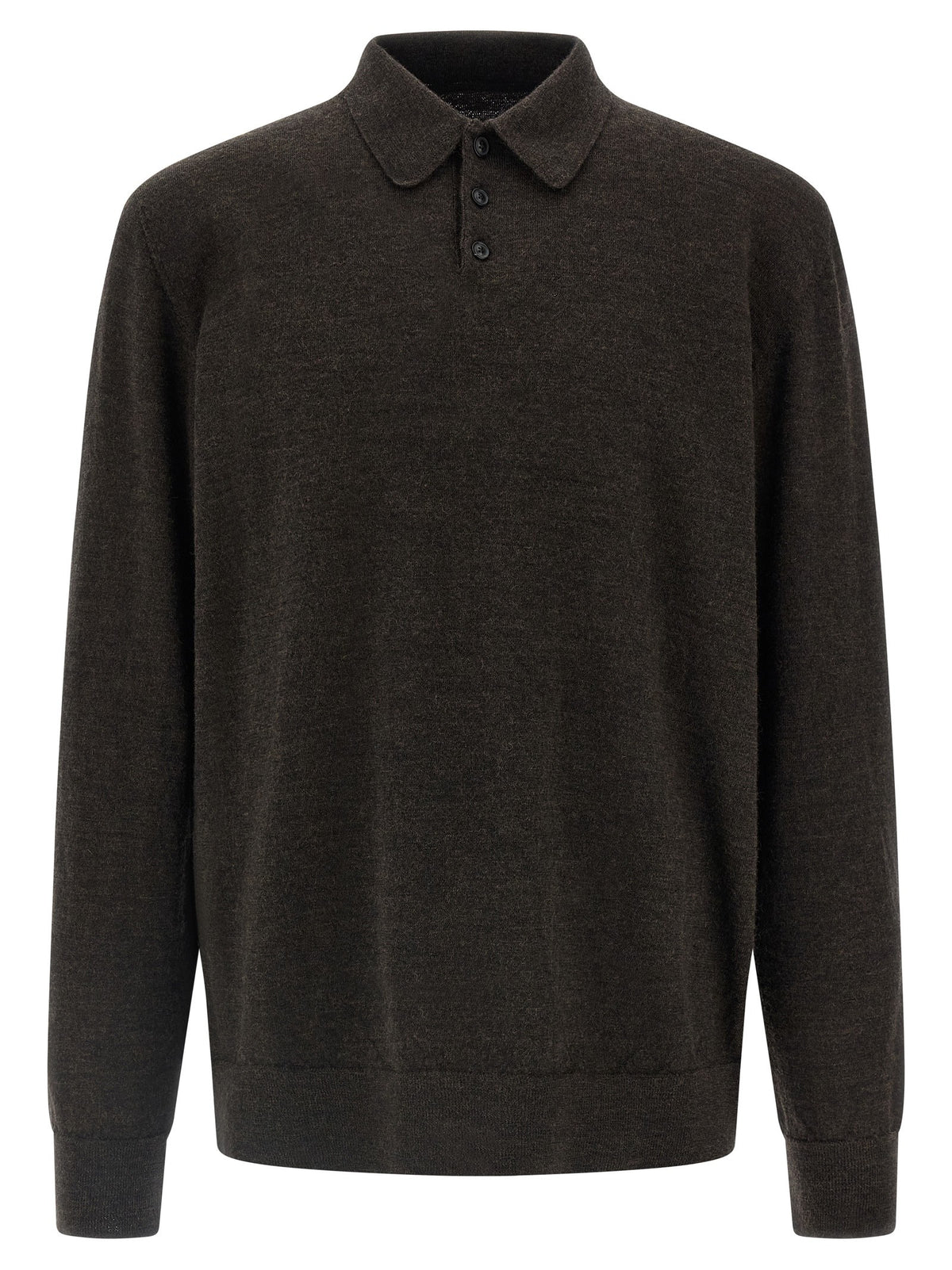 Maison Margiela Suede Patch Polo Shirt Brown