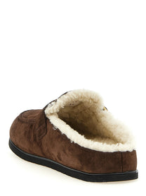 PRADA Suede Sabots Brown