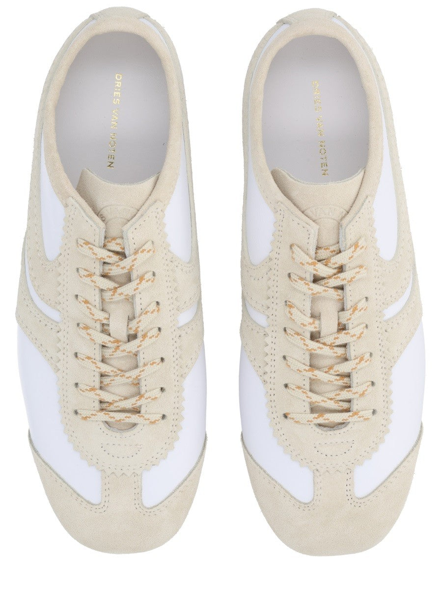 Dries Van Noten Women's Suede Sneaker White