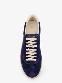 Brunello Cucinelli Men's Suede Sneakers Blue