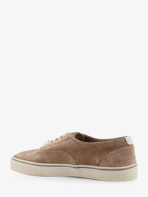 Brunello Cucinelli Men's Suede Sneakers Beige