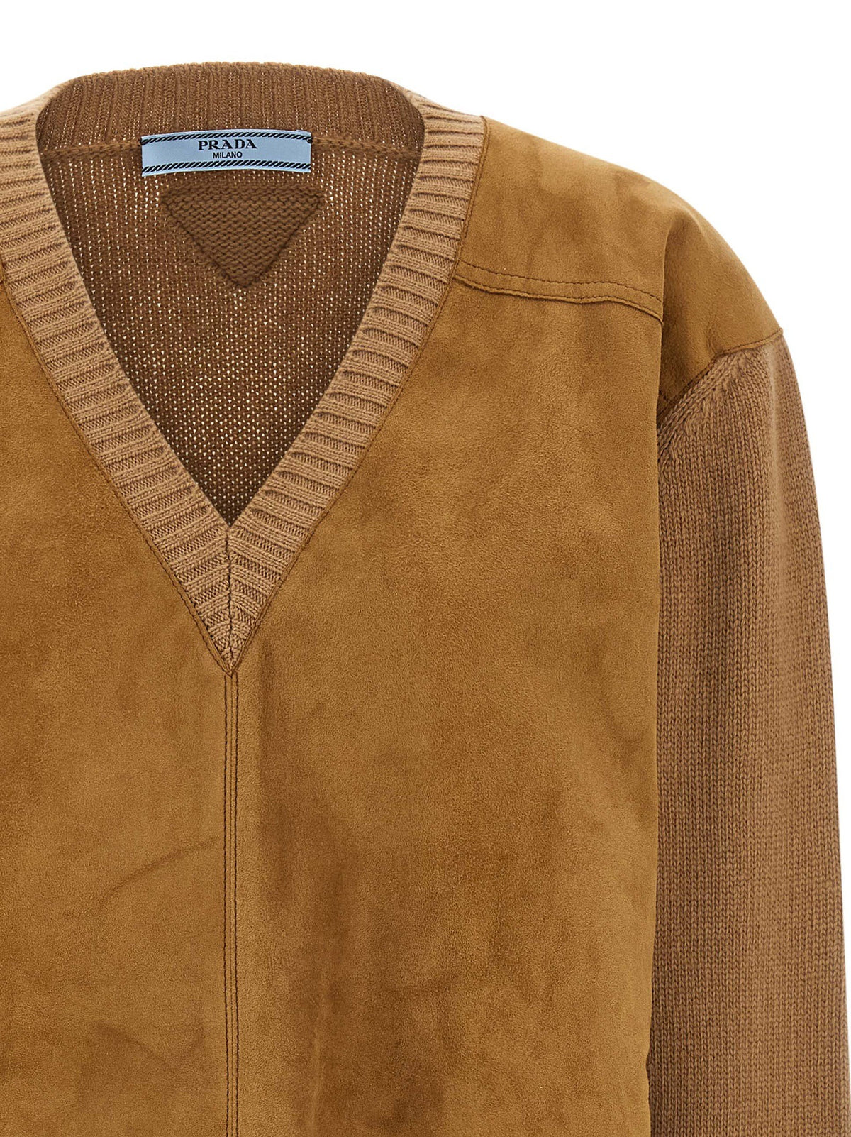 PRADA Suede Sweater Brown