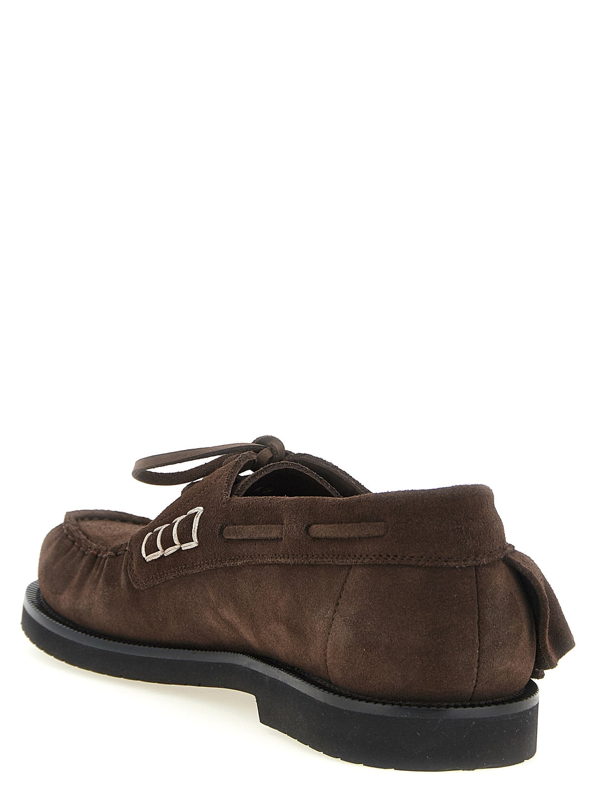 JW Anderson Suede Volant Boat Shoe Brown
