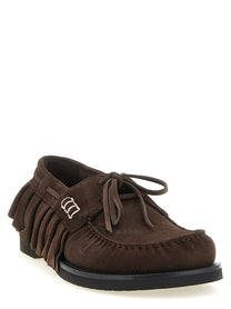 JW Anderson Suede Volant Boat Shoe Brown