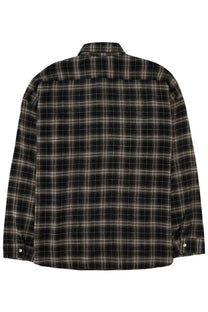 Sunflower men’s camicia quadri black black and beige plaid long-sleeved button-up shirt with classic collar