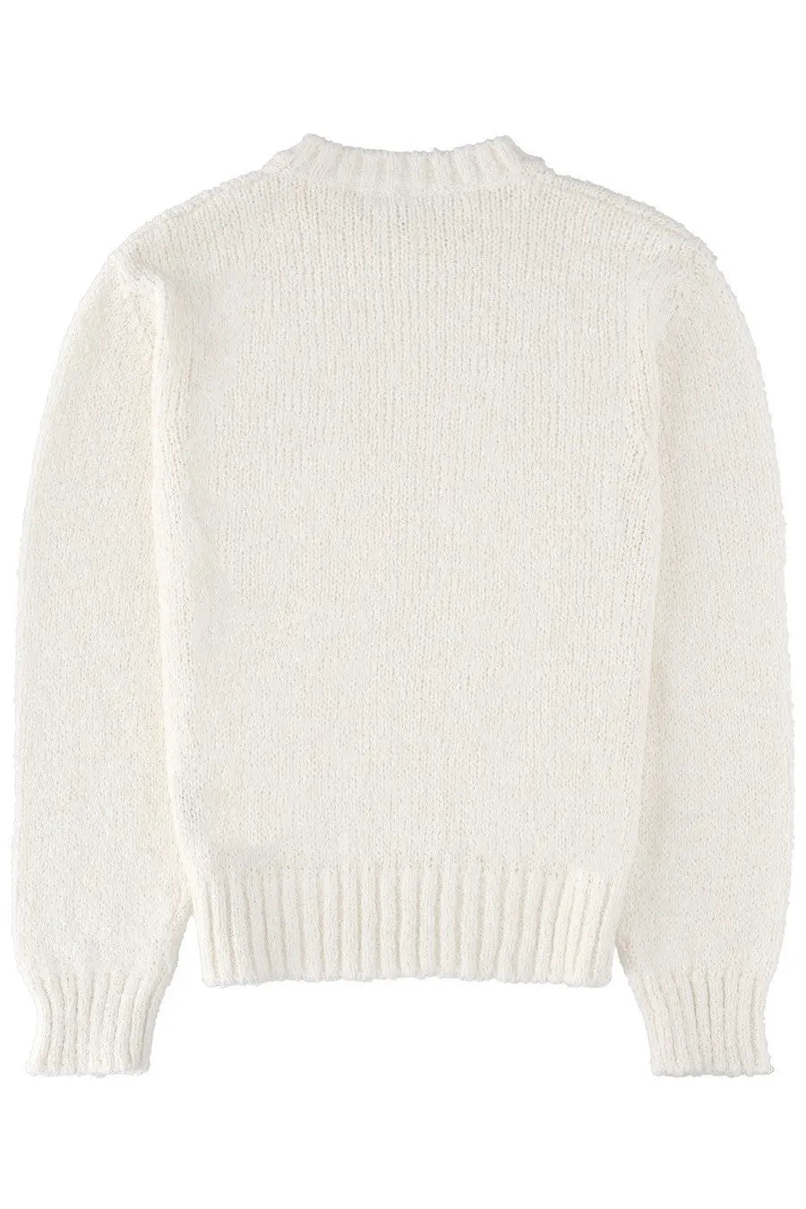 Sunflower men’s frederik jersey white soft off-white knit sweater with ribbed crew neckline and cuffs