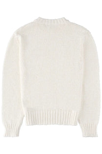 Sunflower men’s frederik jersey white soft off-white knit sweater with ribbed crew neckline and cuffs