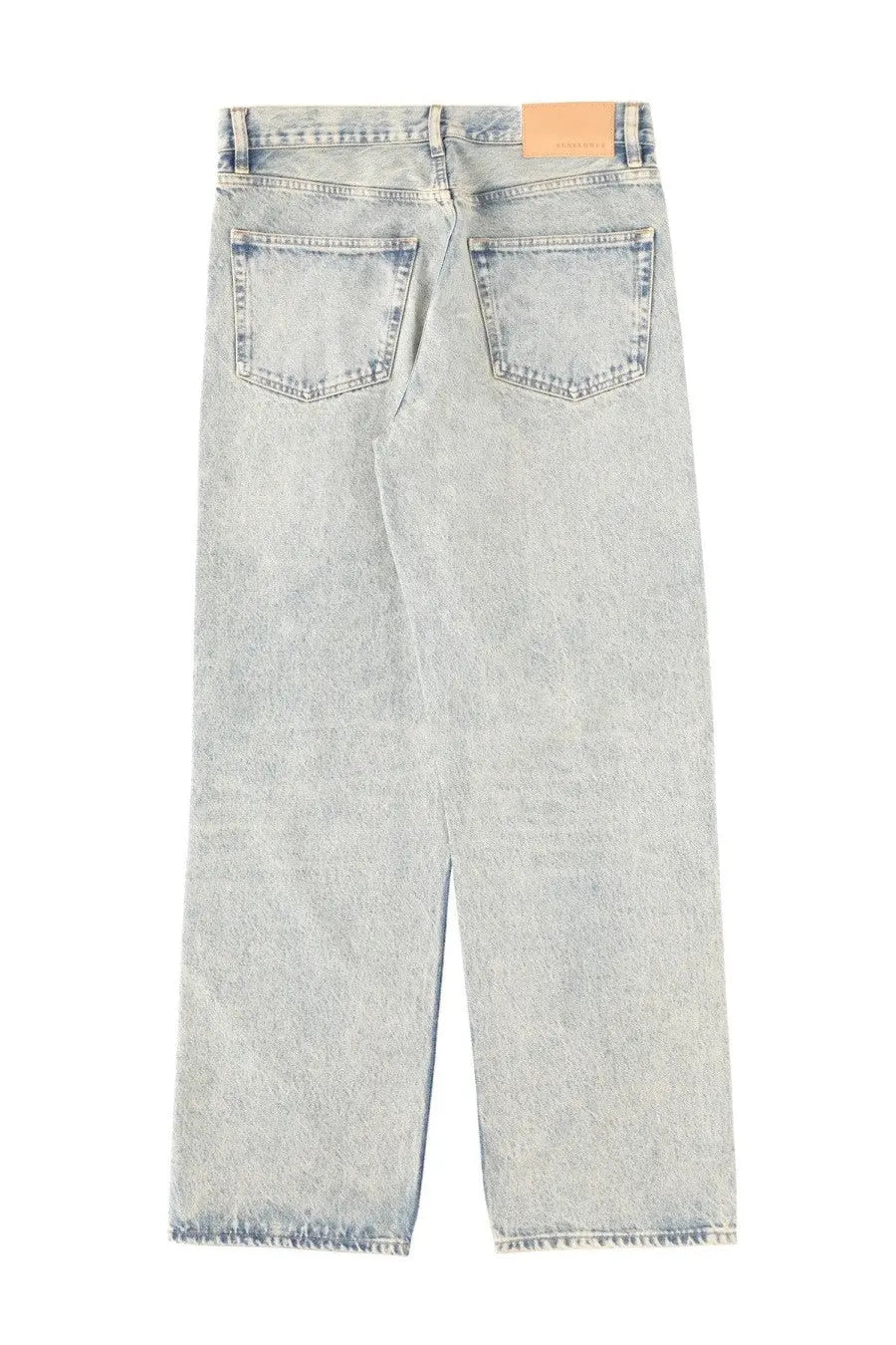 Sunflower men’s jeans loose blue light-wash denim with relaxed straight-leg cut and frayed hems