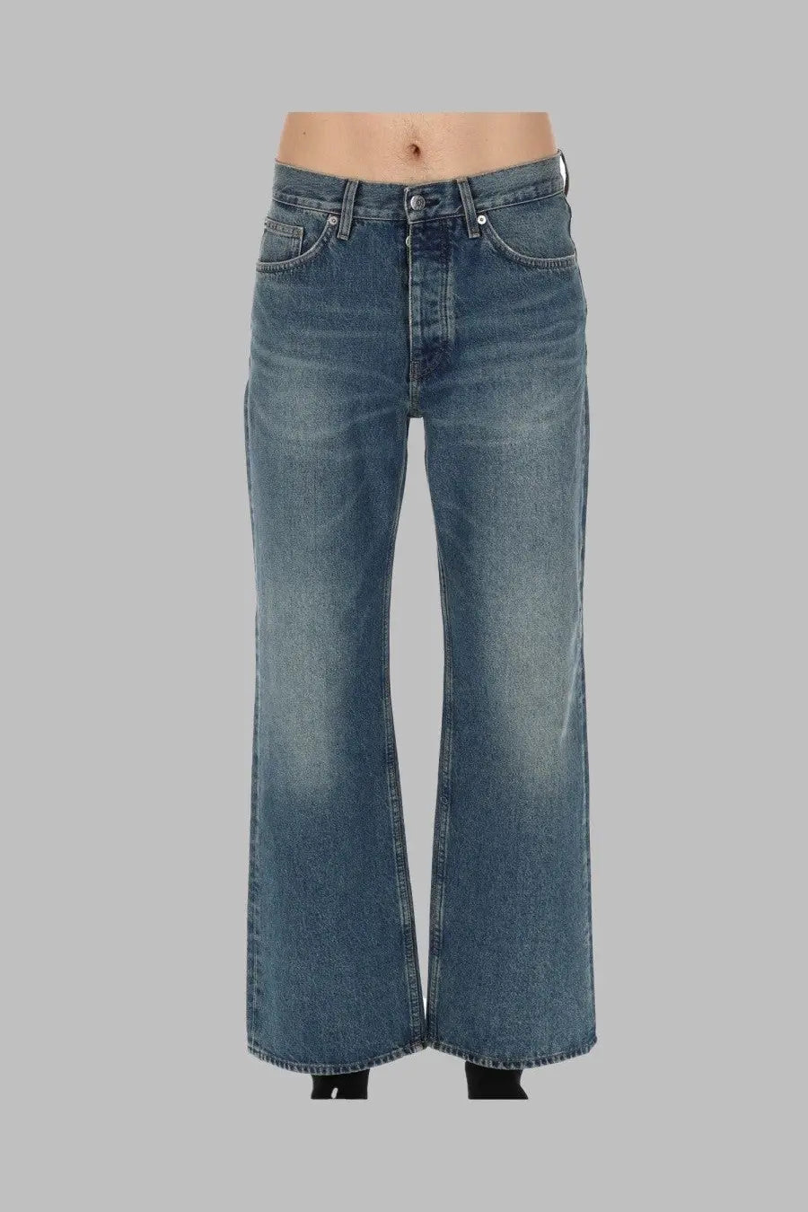 Sunflower men’s jeans relaxed fit blue denim jeans with wide leg cut and faded wash