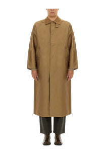Sunflower men’s long coat beige tan trench coat with classic collar and front pockets for stylish outerwear
