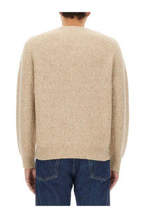 Beige sunflower men’s regular fit shirt with soft ribbed knit fabric and classic crew neckline