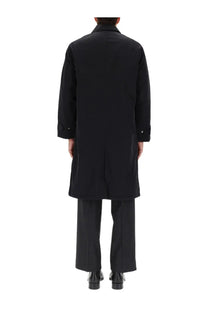 Sunflower men’s relaxed black trench coat with classic collar and buttoned cuffs for stylish outerwear