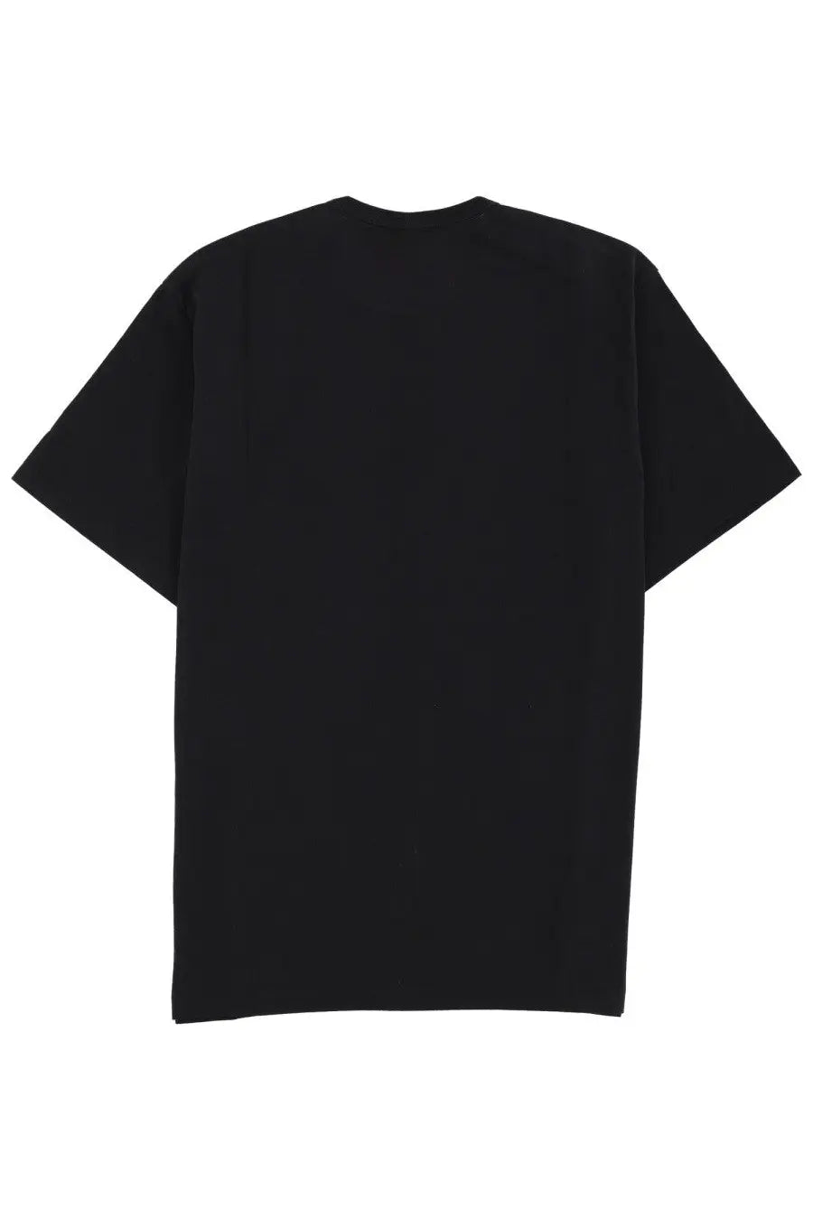 Black short-sleeved sunflower men’s shirt with simple crew neck design made of soft cotton material