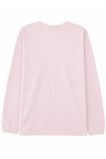 A soft pink long-sleeved t-shirt with a simple crew neck and elasticized cuffs from sunflower men’s shirt maniche lunghe blue collection
