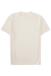 Cream-colored sunflower men’s shirt Traforata white with subtle textured weave and short sleeves