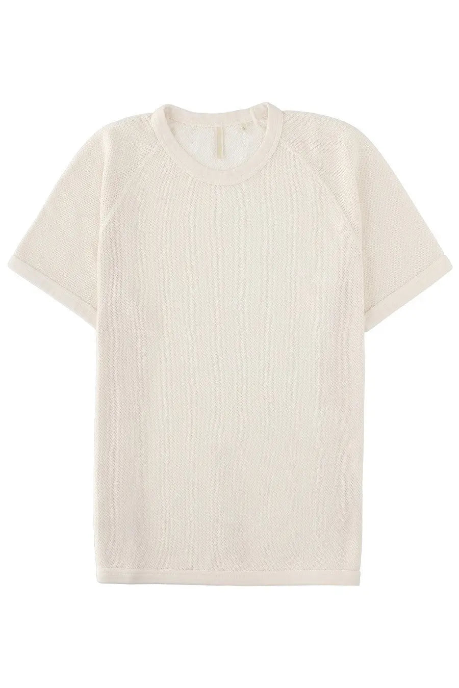 Sunflower men’s shirt traforata white cream short-sleeved t-shirt with breathable mesh fabric and crew neckline