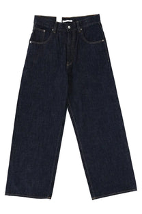 Sunflower men’s super wide jeans blue in dark indigo denim with a wide-leg cut and classic five-pocket design