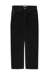 Black denim sunflower men’s wide twist jeans with a straight-leg cut and silver-toned hardware