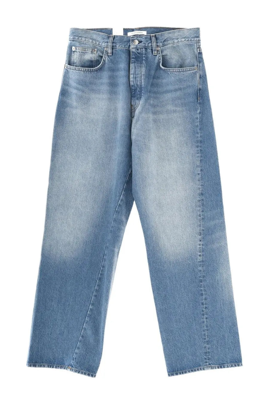 Light-wash denim sunflower men’s wide twist jeans with a relaxed wide-leg cut and classic five-pocket design