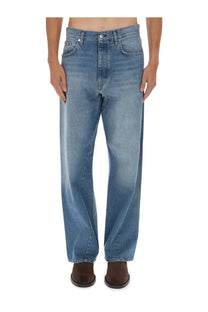 Sunflower men’s wide twist jeans blue medium-wash denim with relaxed straight-leg and classic five-pocket design