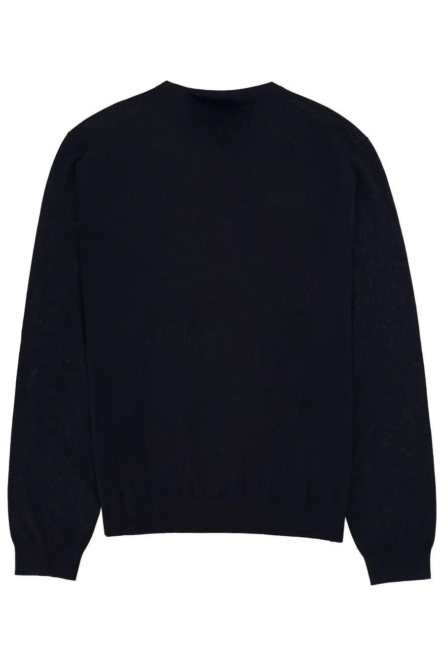 Black crewneck wool sweatshirt with ribbed cuffs and hem from sunflower mens blue collection