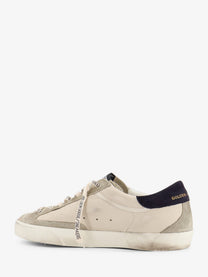 Golden Goose Men's Super Star Leather and Suede Sneakers White, view 3