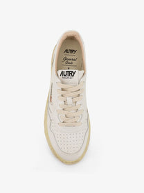 AUTRY Men's Super Vintage Low Leather Sneakers White