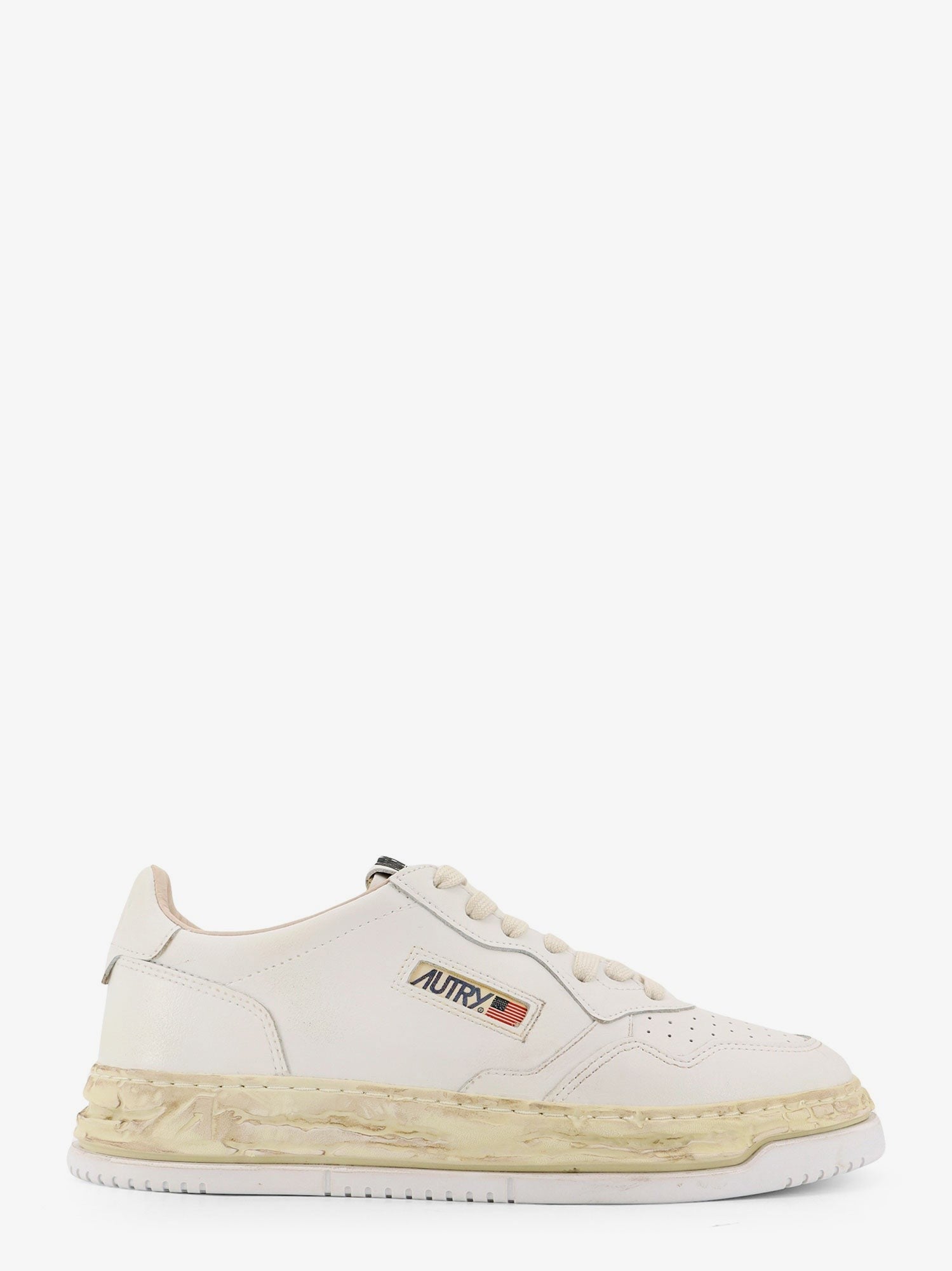 AUTRY Men's Super Vintage Low Leather Sneakers White