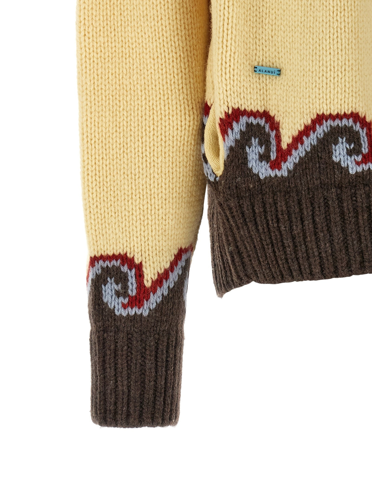 Alanui Sweet Winter Cardigan Gold, view 4