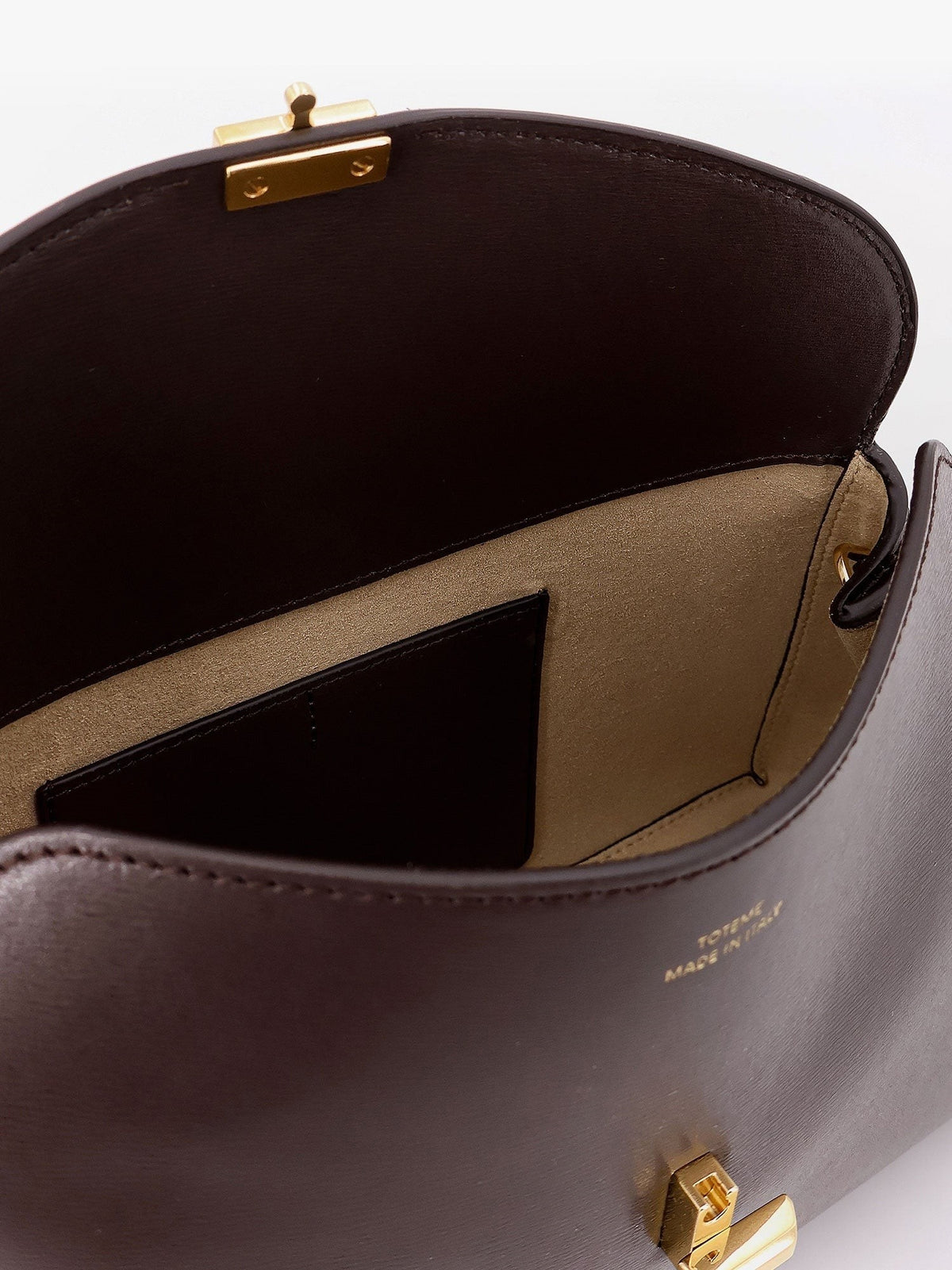 Toteme Women's Lock Clutch Leather Crossbody Bag Brown