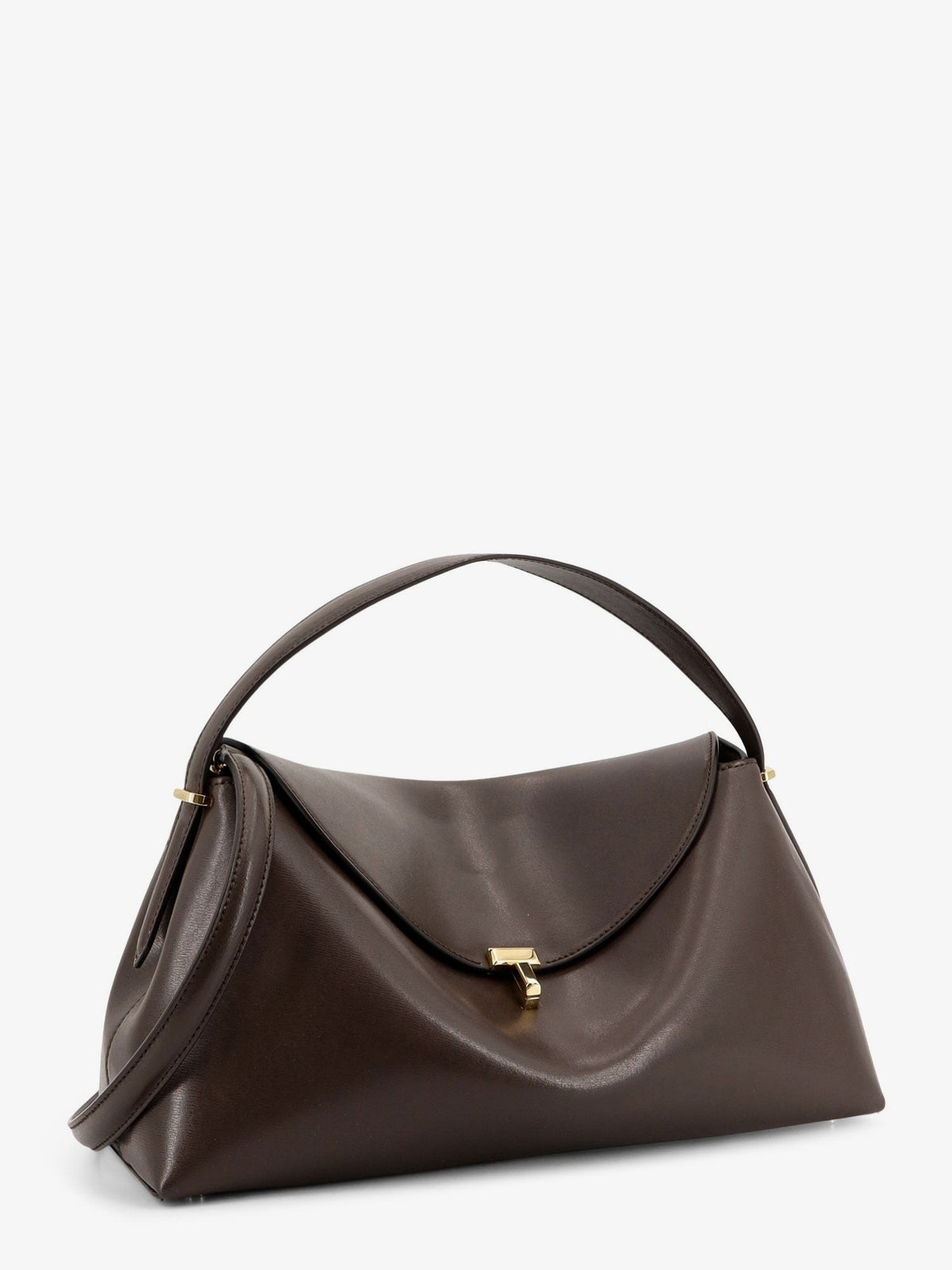 Toteme Women's Lock Leather Handbag Brown