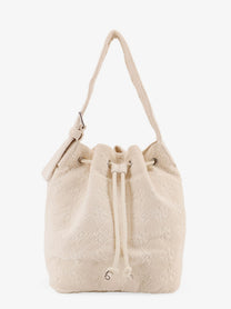 Tory Burch Women's Monogram Terry Canvas Bucket Bag White