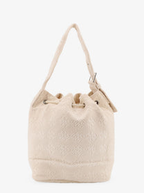 Tory Burch Women's Monogram Terry Canvas Bucket Bag White
