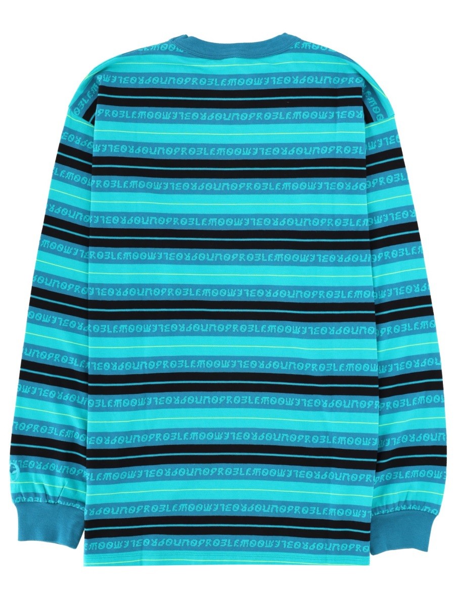 No Problemo Men's Shirt Righe Jacquard Blue