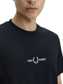 Fred Perry Men's Shirt Con Ricamato Black