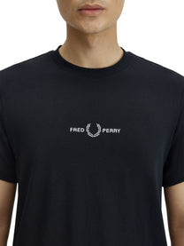 Fred Perry Men's Shirt Con Ricamato Black