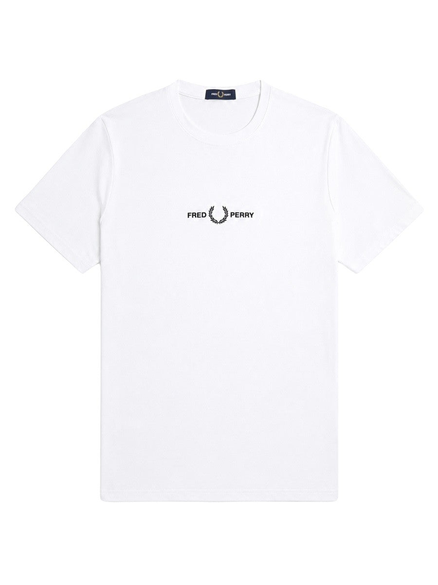 Fred Perry Men's Shirt Con Ricamato White