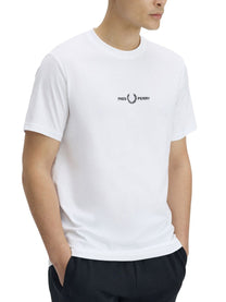 Fred Perry Men's Shirt Con Ricamato White