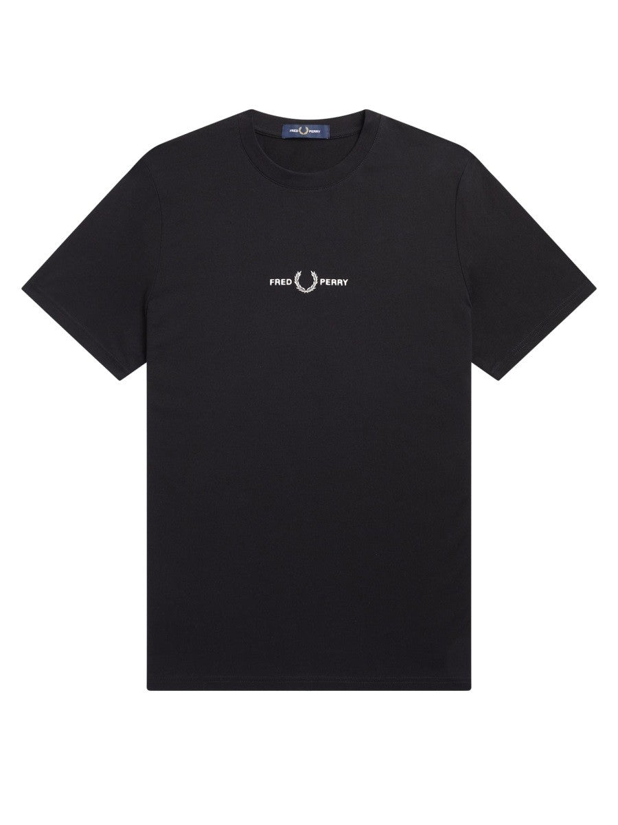 Fred Perry Men's Shirt Con Ricamato Black