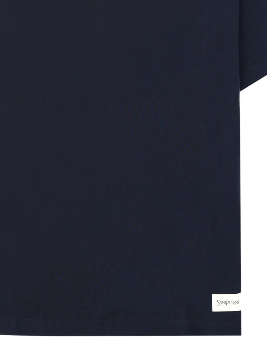 Saint Laurent Men's Shirt Con Patch Blue