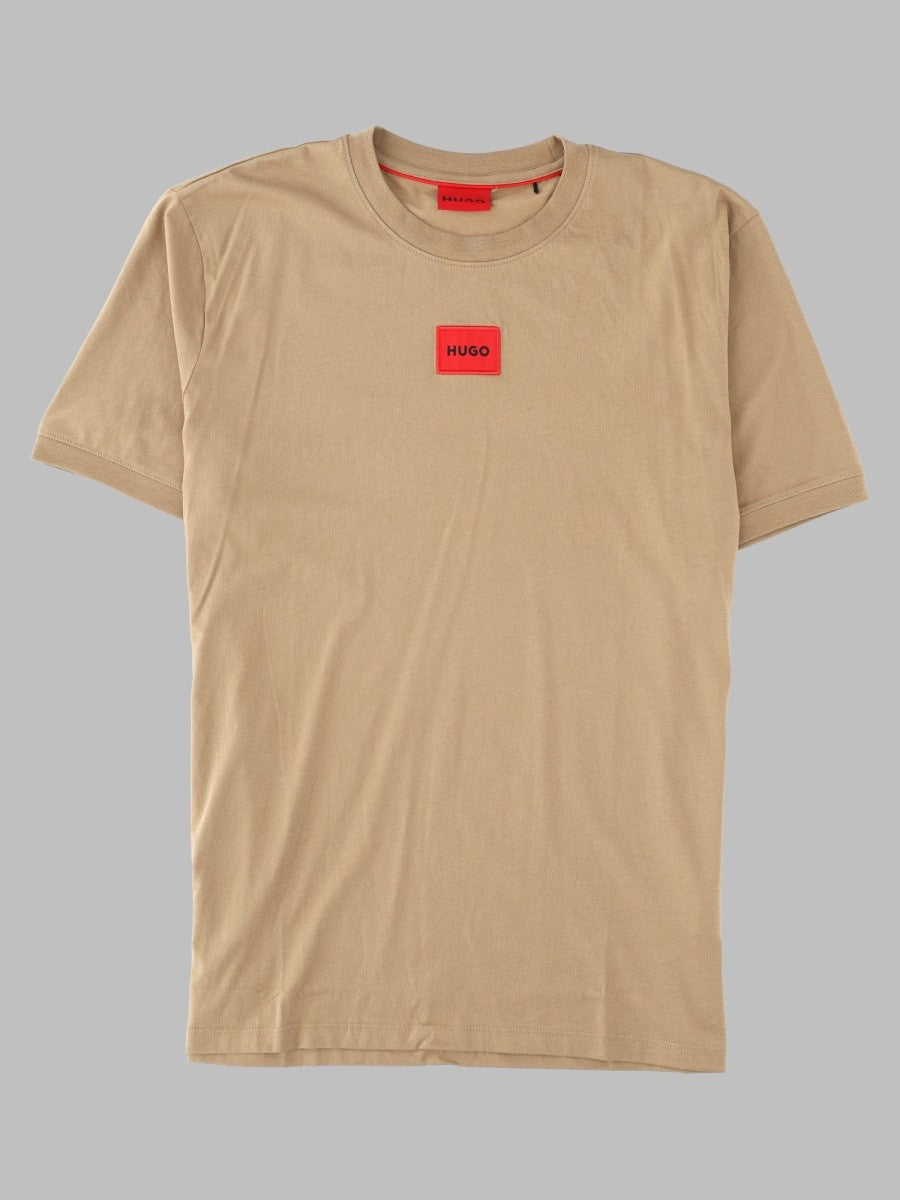 HUGO BOSS Men's Shirt with Patch Beige