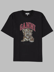 Ganni Women's Shirt Con Stampa Tigre Black