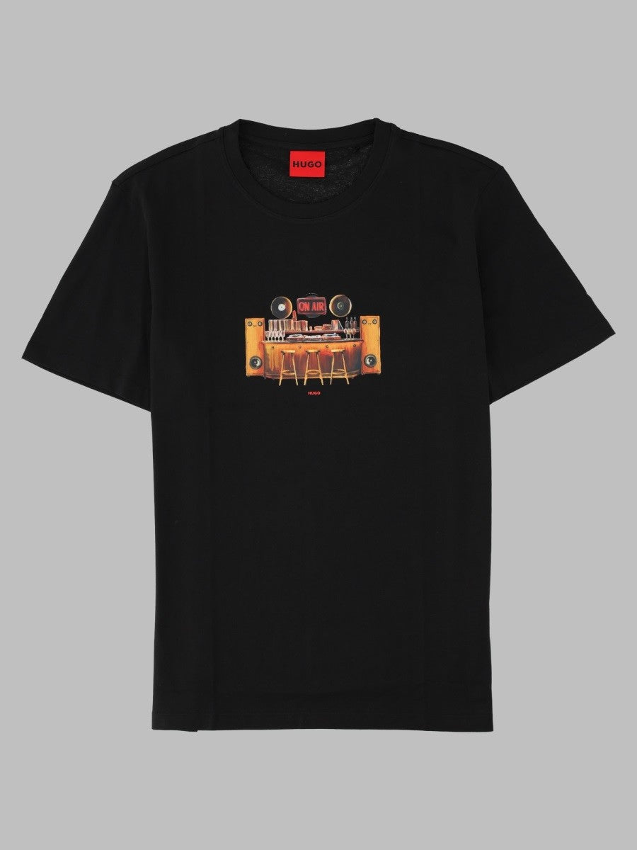 HUGO BOSS Men's Shirt Con Stampa Black