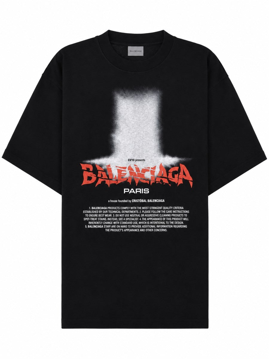 Balenciaga Women's Shirt Con Stampa Black