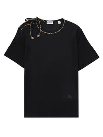 Burberry Women's Shirt in Cotone Con Fiocco Black